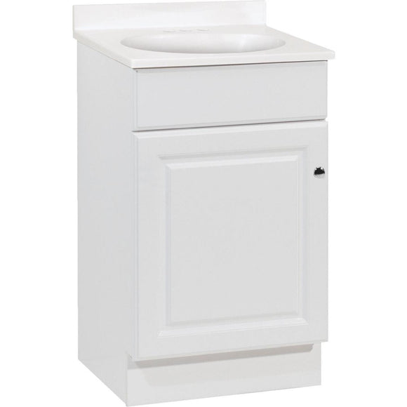 Continental Cabinets Richmond White 19 In. W x 35-1/4 In. H x 17 In. D Vanity with Cultured Marble Top