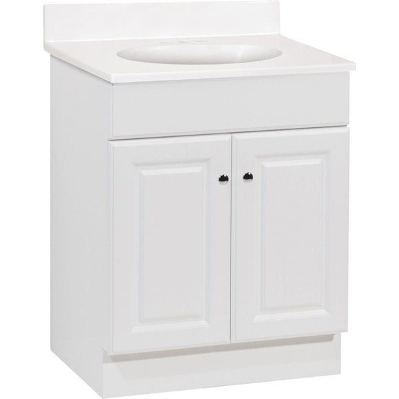 Continental Cabinets Richmond White 24-1/2 In. W x 35-1/4 In. H x 18-1/2 In. D Vanity with Cultured Marble Top