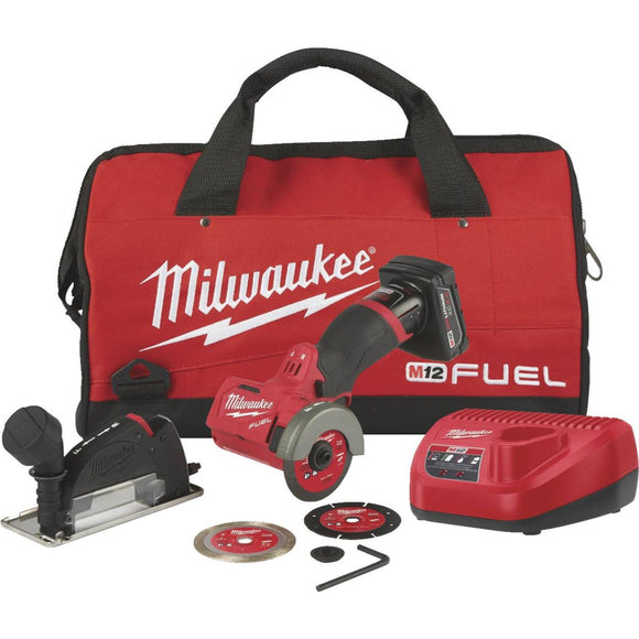 Milwaukee M12 FUEL 12-Volt Lithium-Ion Brushless 3 In. Compact Cordless Cut-Off Tool Kit