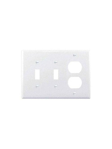 Eaton Cooper Wiring Devices PJ28W 3-Gang White Polycarbonate Medium Combination Wallplate (White)