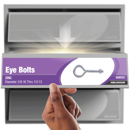 Hillman Hardware Essentials Eye Bolt with Hex Nut Zinc (3/8-16 x 8)