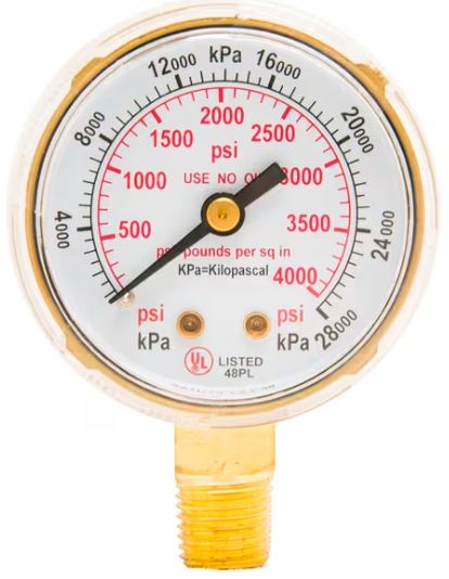 Forney  Regulator Gauge, 2 in, 0-4000 PSI