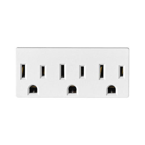 Leviton 15 Amp Triple Outlet/Receptacle Plug-In Adapter, Grounding, White