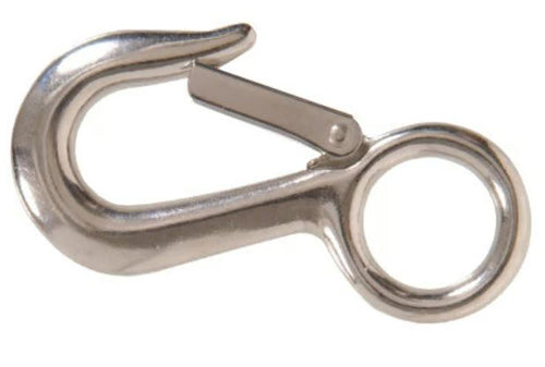 Hillman Hardware Essentials Round Fixed Eye Snap Hook Stainless Steel (1-1/8 x 4-1/2)