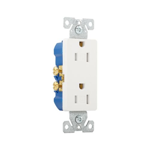 Eaton Residential Grade Decorator Duplex Receptacle  TR1107W