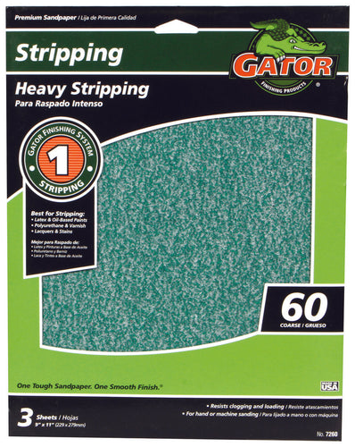 Gator Premium Aluminum Oxide sheets 60 Grit