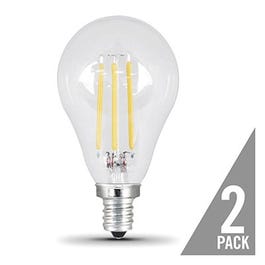 LED Light Bulbs, A15, E12 Base, Clear, 500 Lumens, 7.5-Watts, 2-Pk.