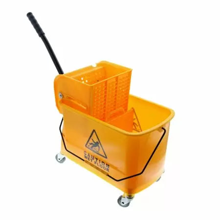 H.B. Smith Tools 24-Quart Wheeled Mop Bucket with Wringer Yellow