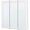 Medicine Cabinet, Surface Mount, Tri-View Mirror, White Frame, 30W x 4.44D x 28.63H-In.