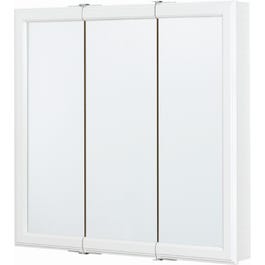 Medicine Cabinet, Surface Mount, Tri-View Mirror, White Frame, 30W x 4.44D x 28.63H-In.