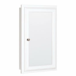 Medicine Cabinet, White, Mirrored Swing Door, 15.75W x 4.75D x 25.75H-In.