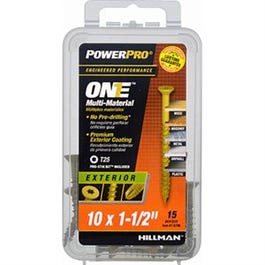 Power Pro One Exterior Screws, Flat Head, Bronze Epoxy Coated, #10 x 1.5-In., 15-Pk.