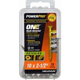 Power Pro One Exterior Screws, Flat Head, Bronze Epoxy Coated, #10 x 2.5-In., 15-Pk.