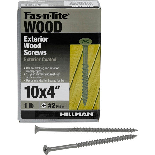 Fas-N-Tite Exterior Coated Wood Screws #10 X 4