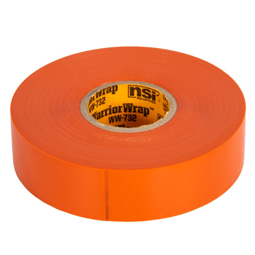 NSI Industries WW-732-OR WarriorWrap Premium 3/4 in. x 66 ft. 7 mil Vinyl Large Electrical Tape, Orange