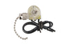 NSI Industries 75102CW Pull Chain Switch, On Off Circut Function, SPST, Nickel Actuator, 6/3 amps at 12