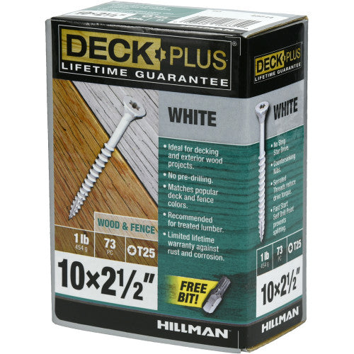 Deck Plus White Deck Screws #10 X 2-1/2