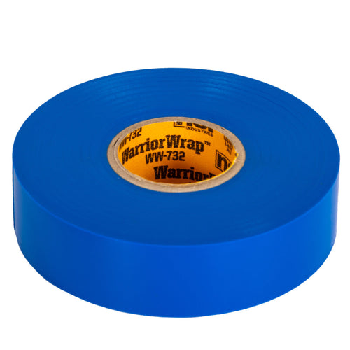 NSI Industries WW-732-BL WarriorWrap Premium Medium 3/4 in. x 66 ft. 7 mil Vinyl Electrical Tape, Blue