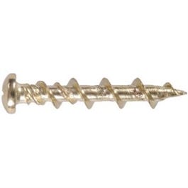 Phillips Wall Dog and Screws, Brass/Stainless Steel, 1.25-In., 4-Pk.