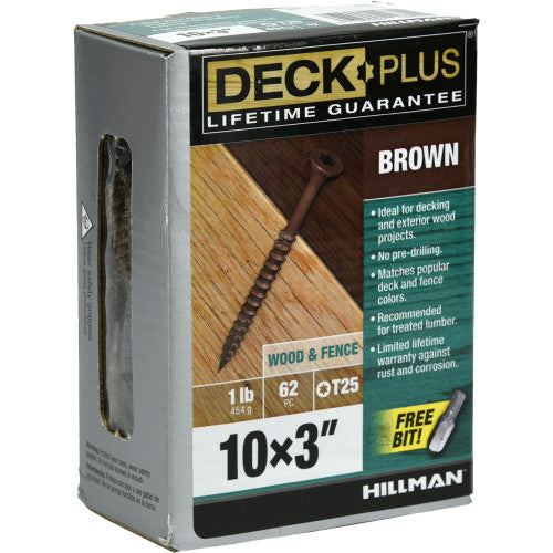 Deck Plus Brown Deck Screws #10 X 3
