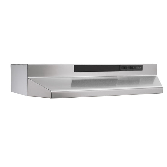 Broan® 30-Inch Convertible Under-Cabinet Range Hood, 230 Max Blower CFM, Stainless Steel (30 inch, Stainless Steel)