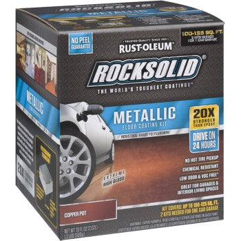 Rust-Oleum 286894 RockSolid Metallic Floor Kit, Copper Pot