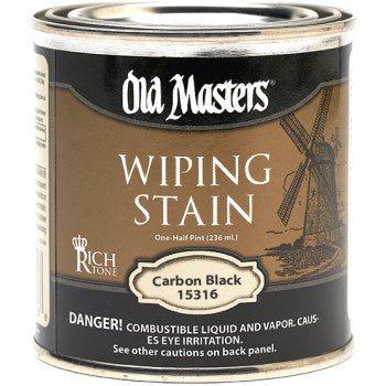 Old Masters 15316 Wiping Wood Stain. Carbon Black ~ 1/2 Pint