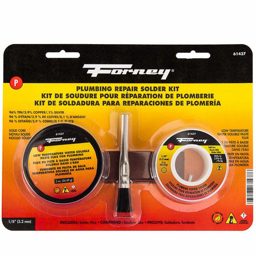Forney Solder Kit, LF, Plumbing Repair, Solid Core, 1/8