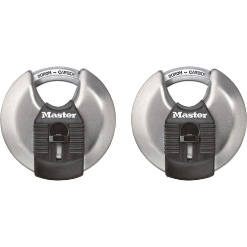 Master Lock Magnum 2-3/4 In. W. Stainless Steel Discus Keyed Alike Padlock (2 Pack)