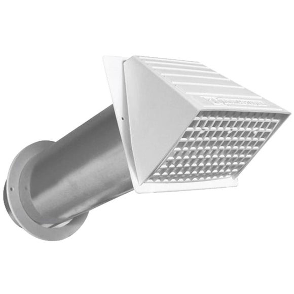 Dundas Jafine Maxi-Flow 4 In. White Plastic Dryer Vent Hood