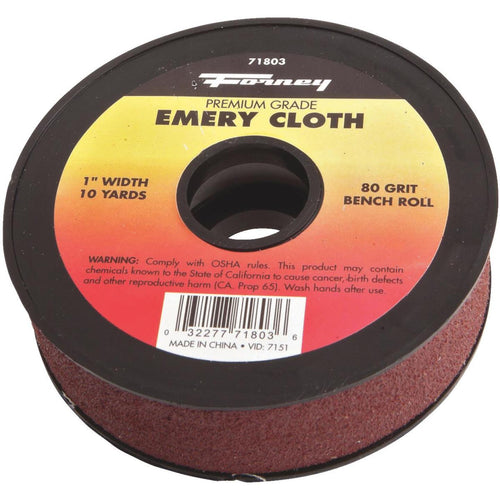 Forney 1 In. W. x 10 Yd. L. 80 Grit Premium Grade Emery Cloth