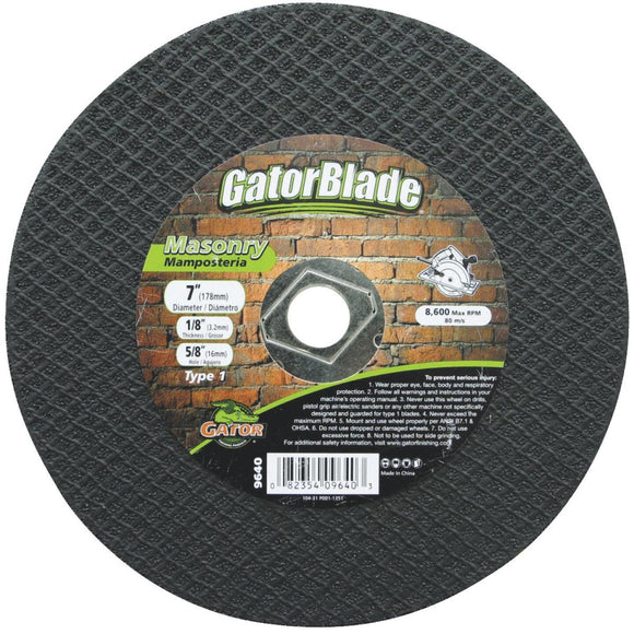 Gator Blade Type 1 7 In. x 1/8 In. x 5/8 In. Masonry Cut-Off Wheel