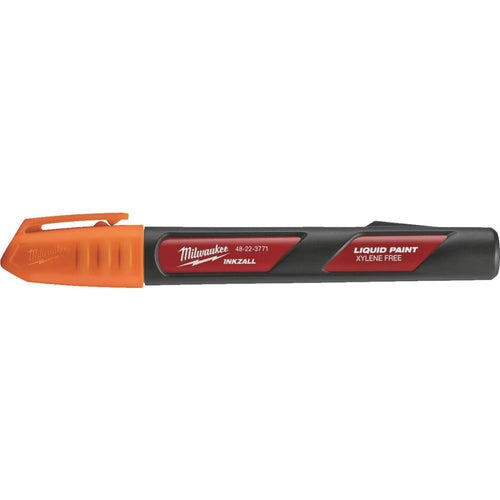 Milwaukee INKZALL Nib Point Orange Liquid Paint Job Site Marker