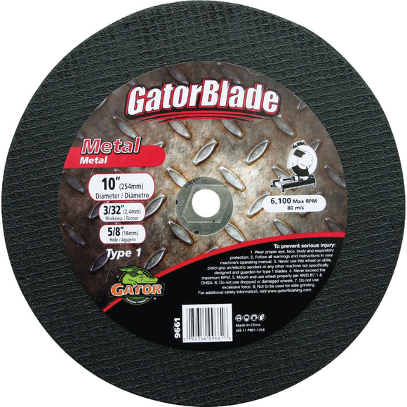 Gator Blade Type 1 10 In. x 3/32 In. x 5/8 In. Metal Cut-Off Wheel