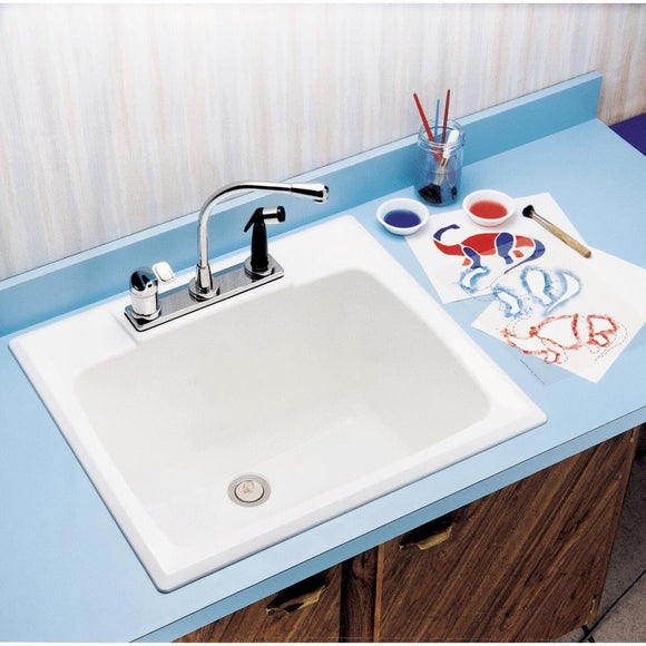 Mustee Drop-In 17 Gallon 22 In. x 25 In. Countertop Sink Tub