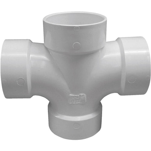 Charlotte Pipe 3 In. Double Sanitary DWV PVC Tee