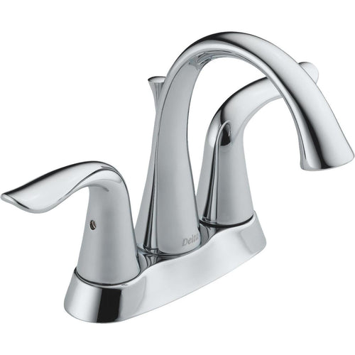 Delta Lahara Chrome 2-Handle Lever 4 In. Centerset Bathroom Faucet with Pop-Up