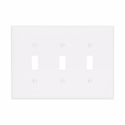 Eaton Cooper Wiring Toggle Wallplate, White 3 Gang