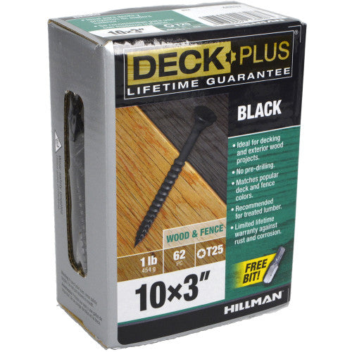 Deck Plus Black Deck Screws #10 X 3